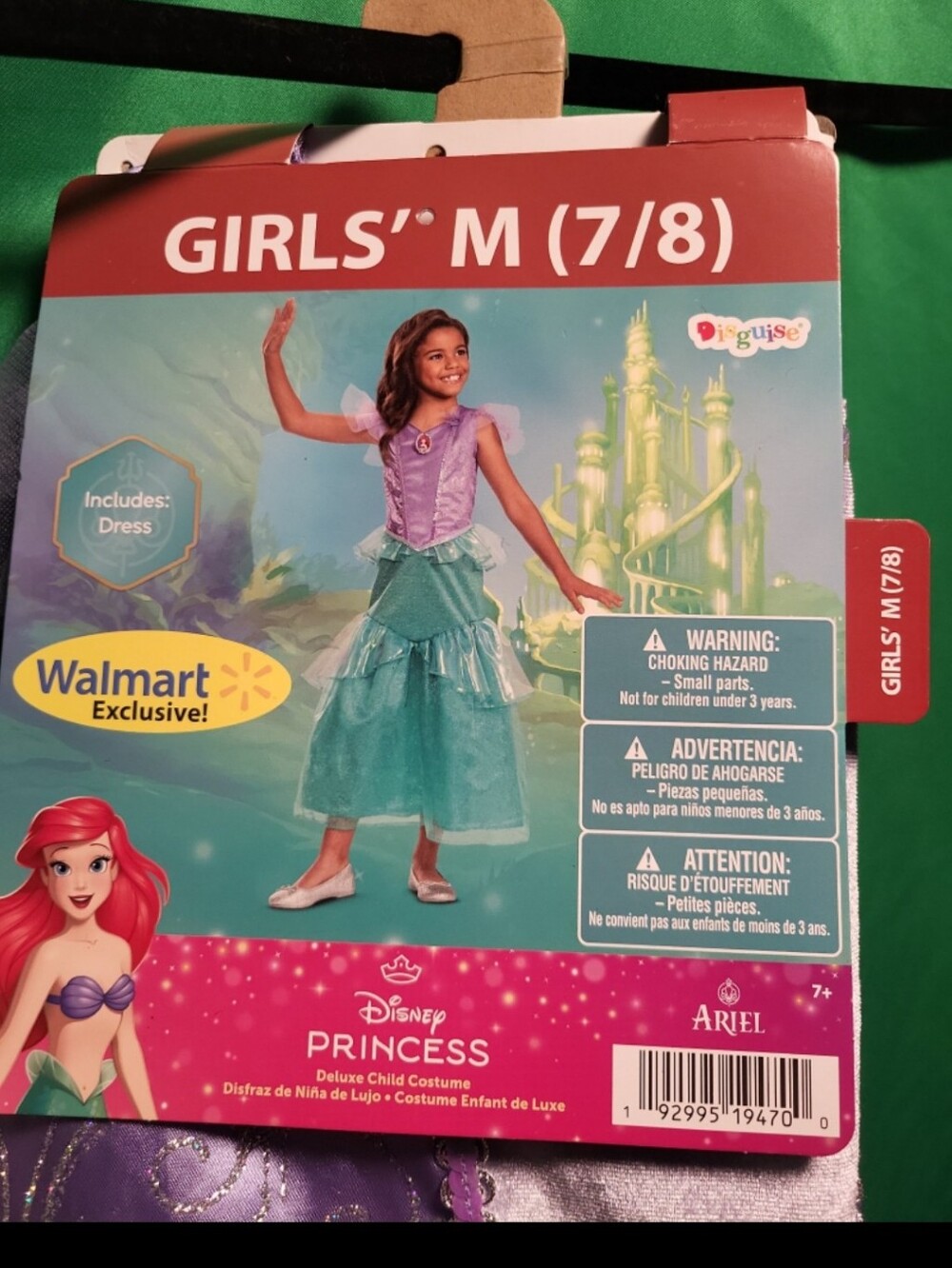 Disney Ariel Girls' Purple & Teal Dress Costume